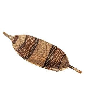 Ethiopian Gambela Canoe Basket Handmade Bread  African Woven Decor Collectable